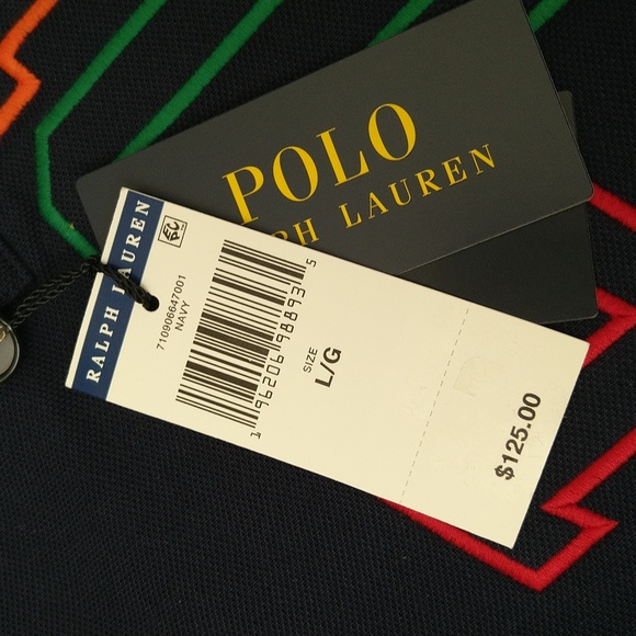 Polo Ralph Lauren men's classic fit mesh navy polo shirt with big logo - Picture 8 of 8